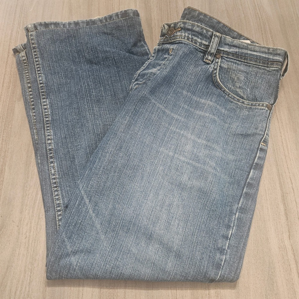 Diesel Only The Brave Mens Jeans 36x34 Blue Straight Leg Button Fly Cotton Denim